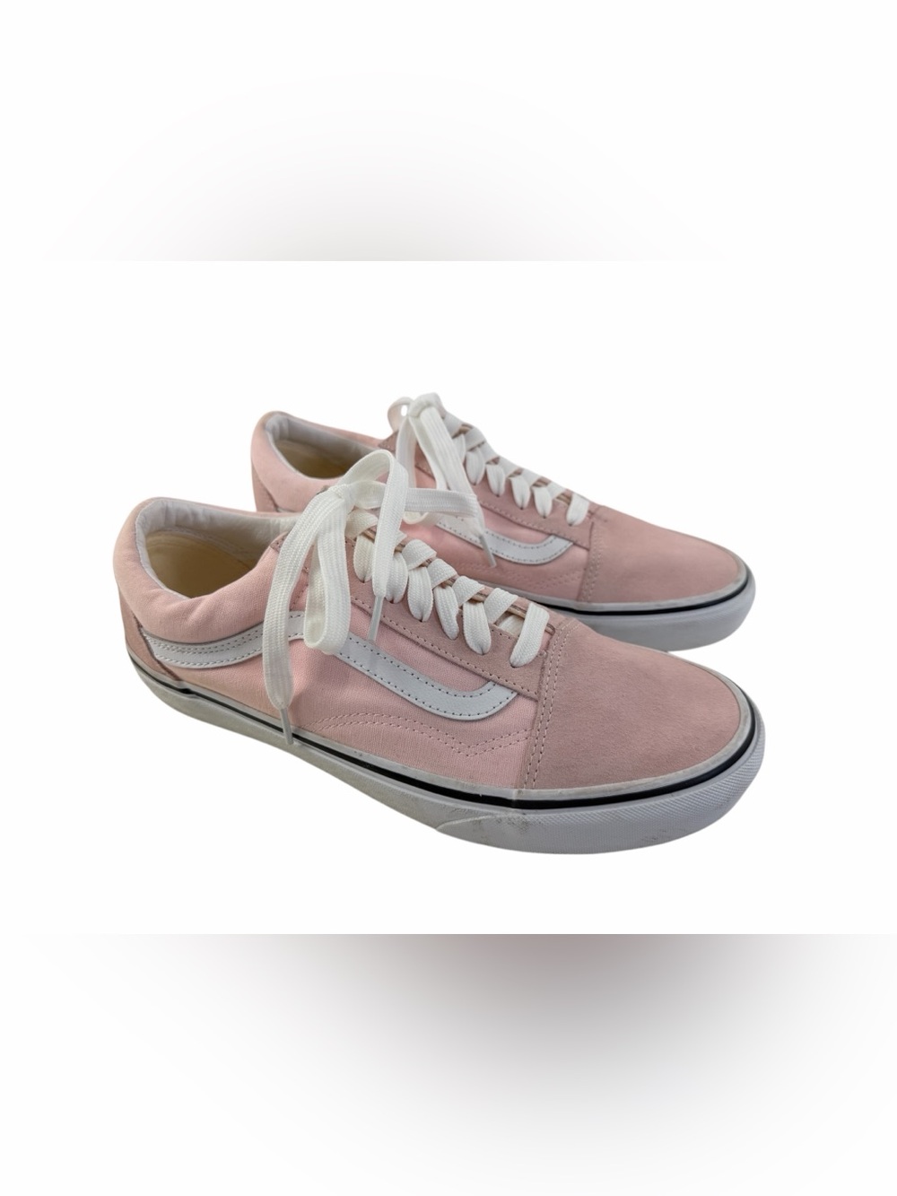 Vans Women’s Pink Canvas Ward Low-Top Sneakers Skate Shoes White Stripe Sz 10.5